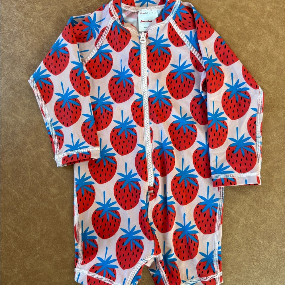 Hanna Anderson baby strawberry swimsuit size 12/18 months